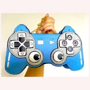 Blue Playstation Controler Gamer Cosplay Handbag